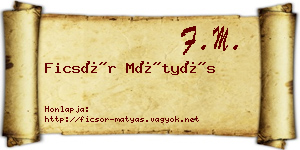 Ficsór Mátyás névjegykártya