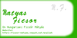 matyas ficsor business card