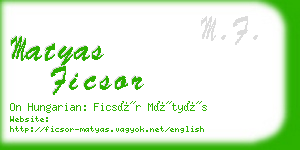 matyas ficsor business card